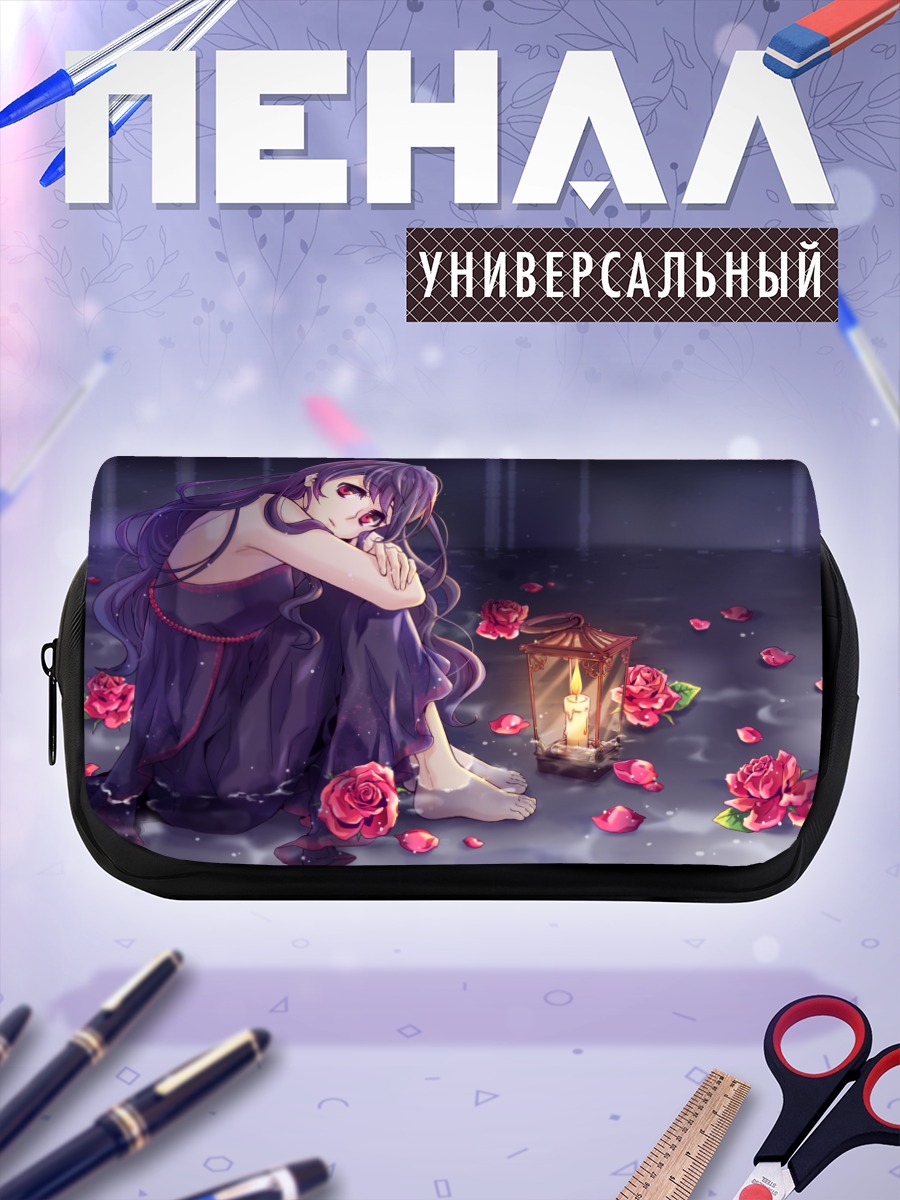Пенал-косметичка Девушка с розами