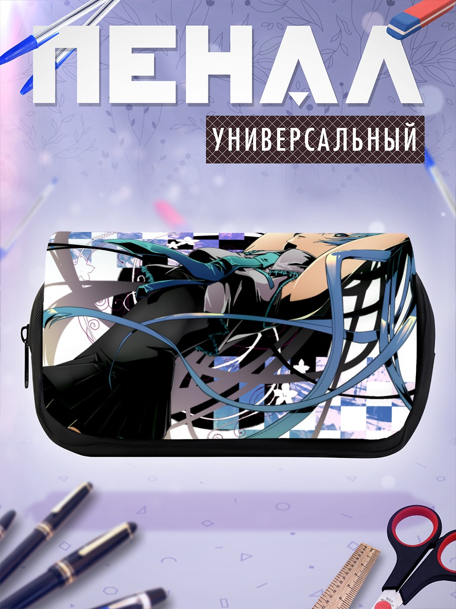 Пенал-косметичка Мику Хацунэ в черном