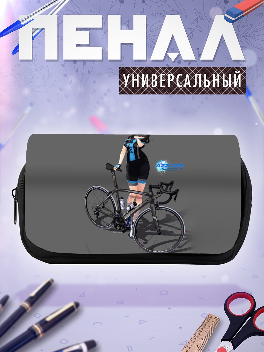 Пенал-косметичка Девушка с велосипедом