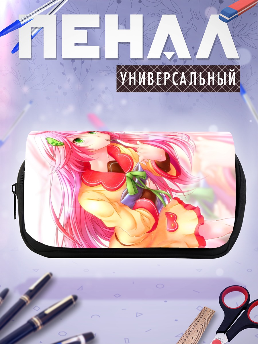 Пенал-косметичка Розовая девушка с зелеными глазами
