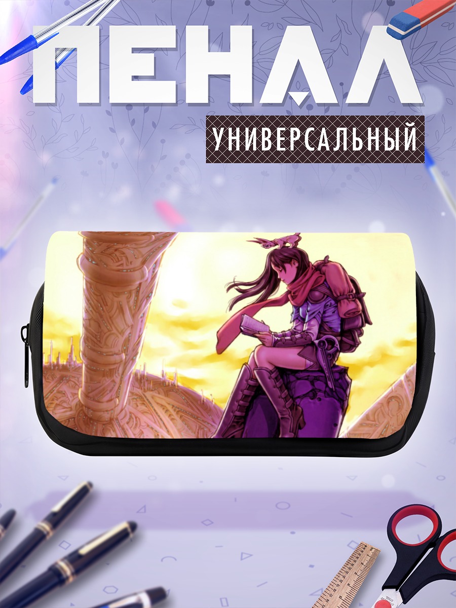 Пенал-косметичка Девушка с котом