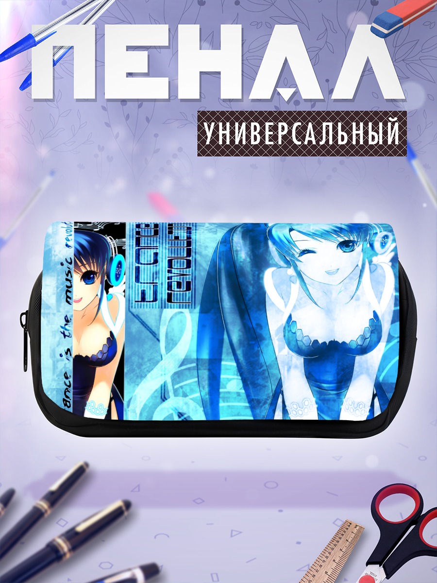 Пенал-косметичка Мику Хацунэ в синем