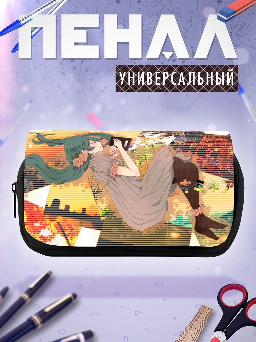 Пенал-косметичка Мику Хацунэ в цветах