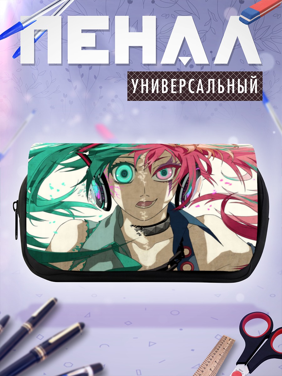 Пенал-косметичка Мику Хацунэ в наушниках