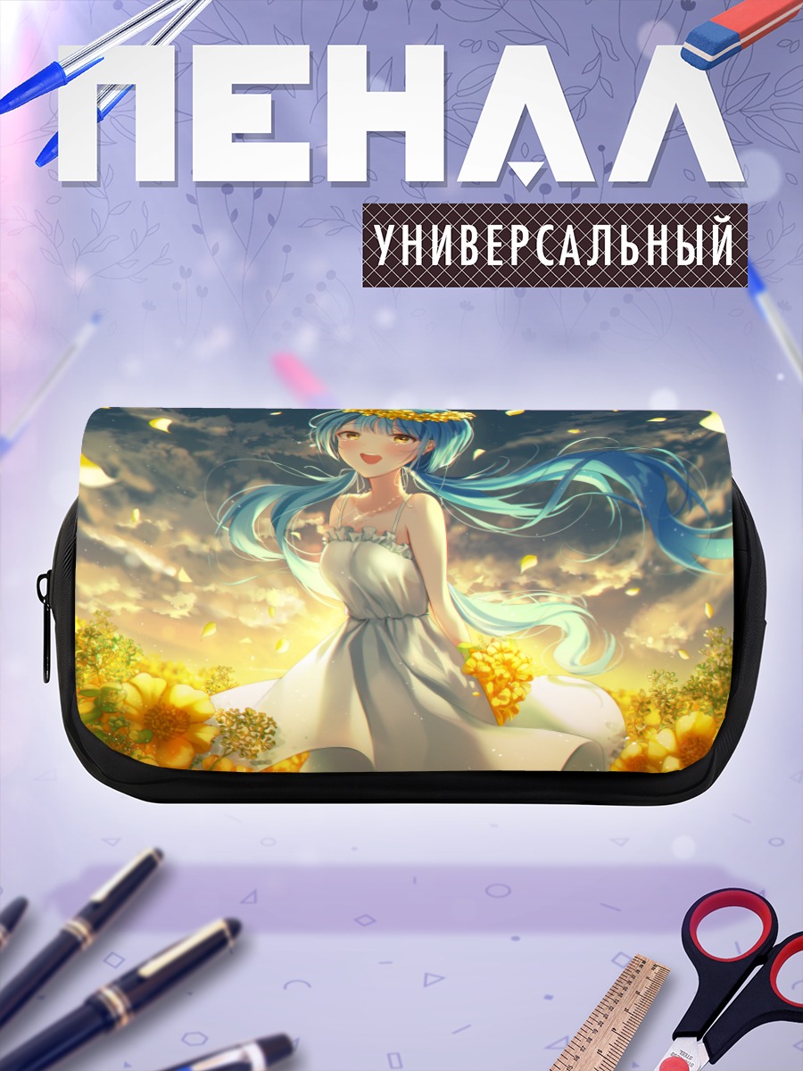Пенал-косметичка Мику Хацунэ в цветах
