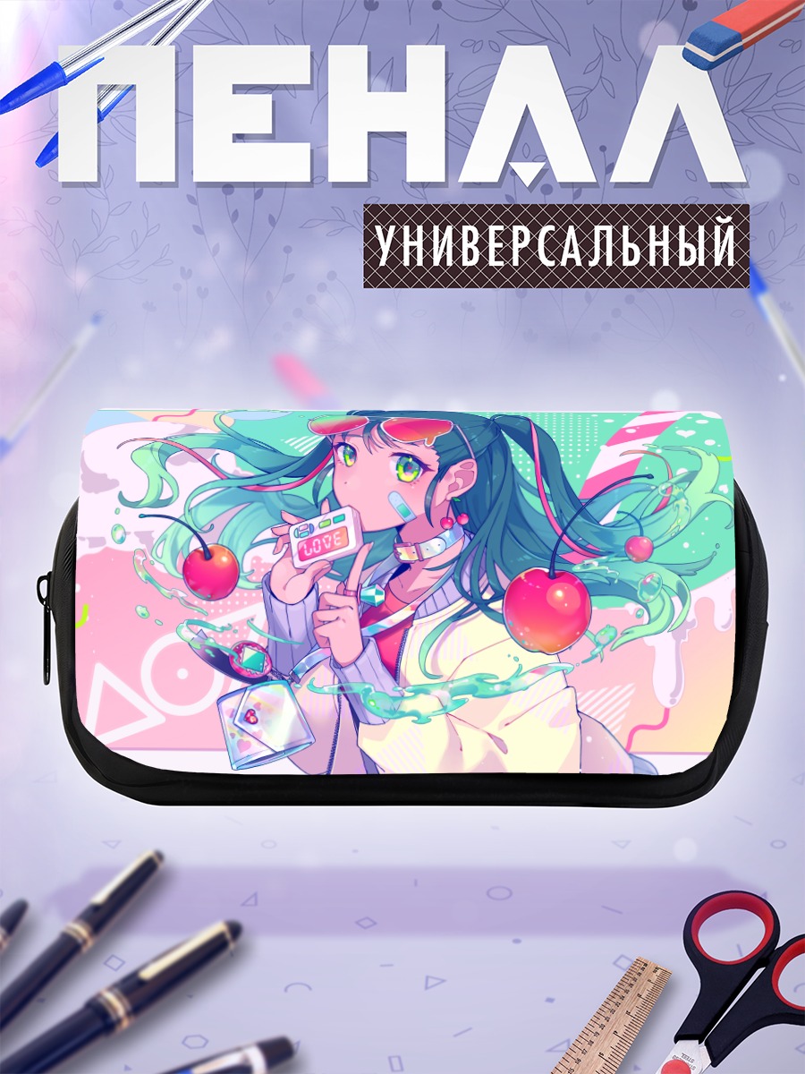 Пенал-косметичка Мику Хацунэ с вишней