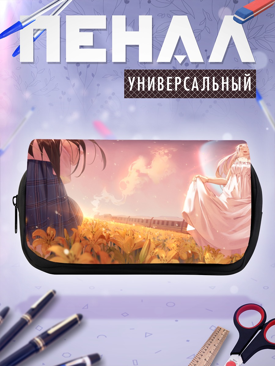 Пенал-косметичка Девушка в лилиях