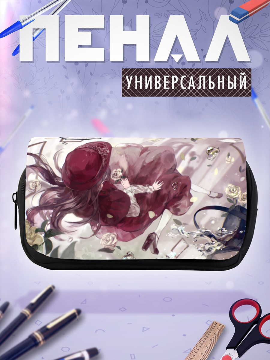 Пенал-косметичка Девушка в розах