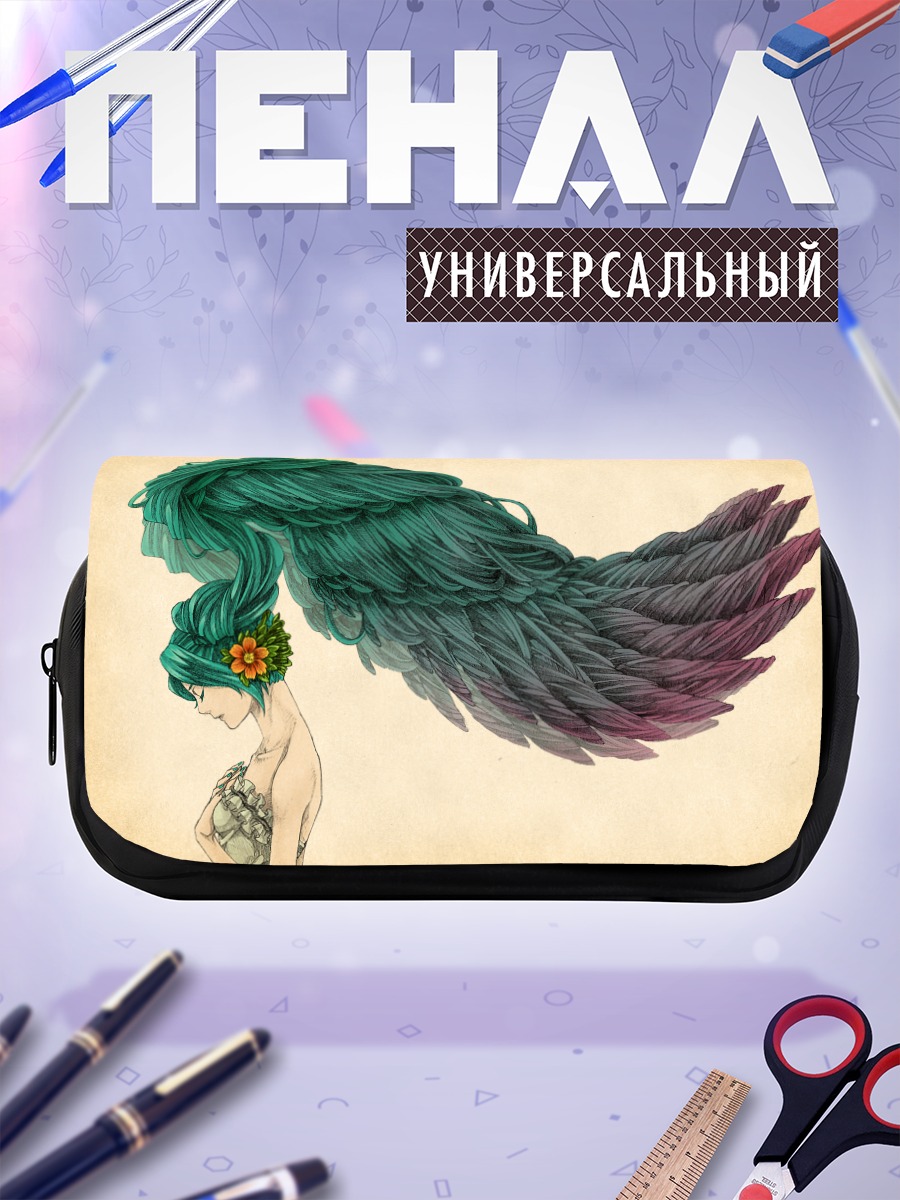 Пенал-косметичка Мику Хацунэ с цветами