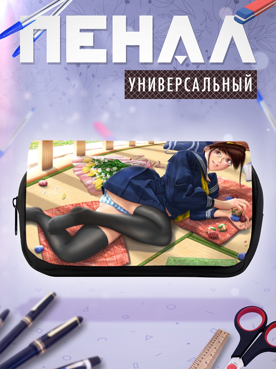 Пенал-косметичка Школьница в цветах