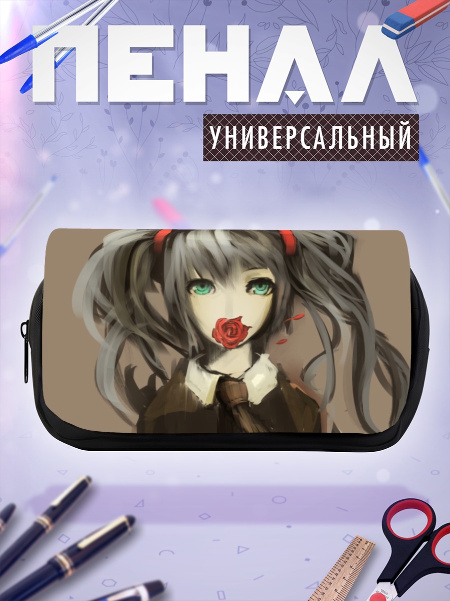 Пенал-косметичка Мику Хацунэ с розой