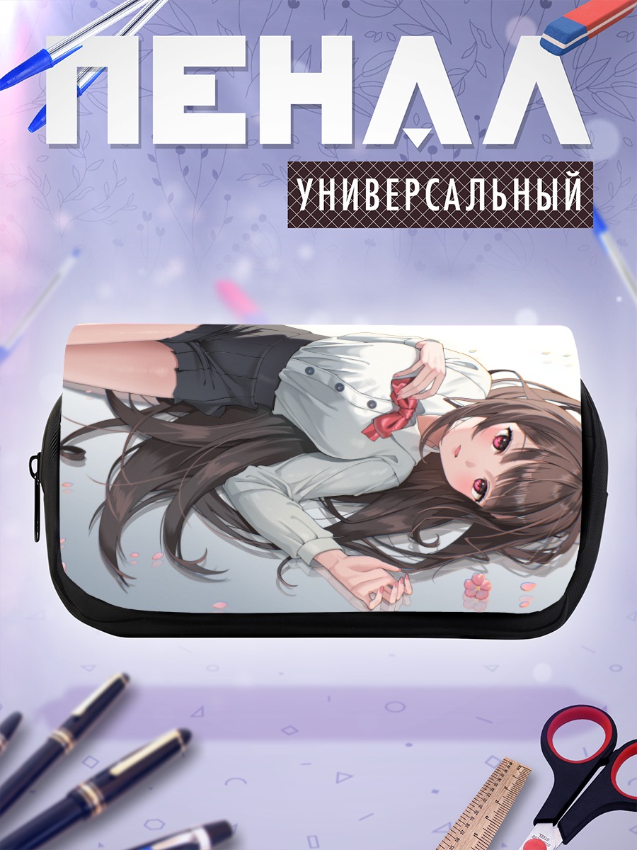 Пенал-косметичка Девушка в сакуре