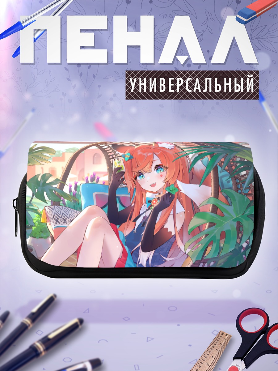 Пенал-косметичка Девушка-лиса в цветах