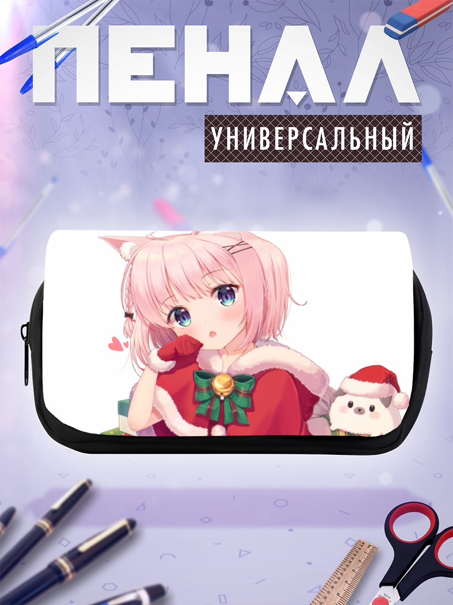 Пенал-косметичка Кошкодевочка в костюме Санты