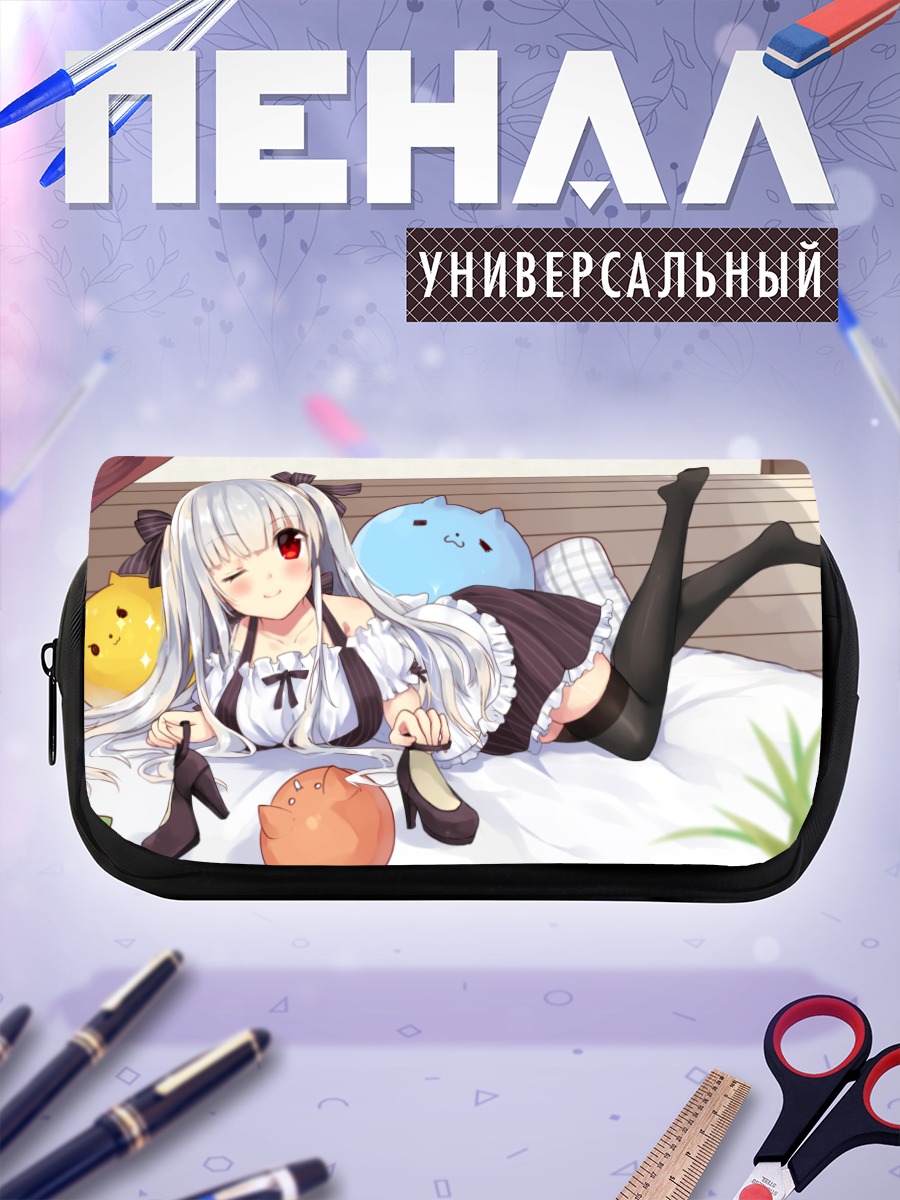 Пенал-косметичка Девушка с котами