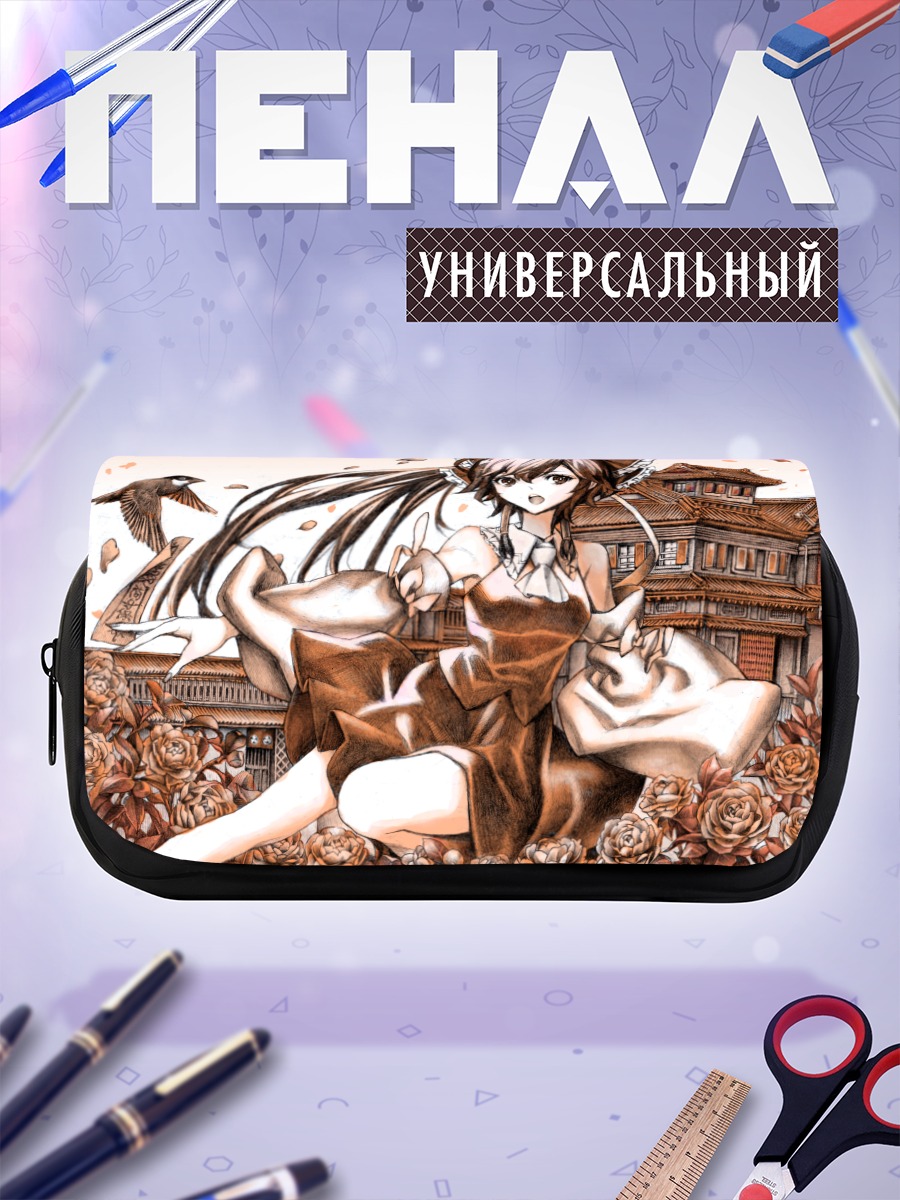 Пенал-косметичка Рейму Хакурэй в розах