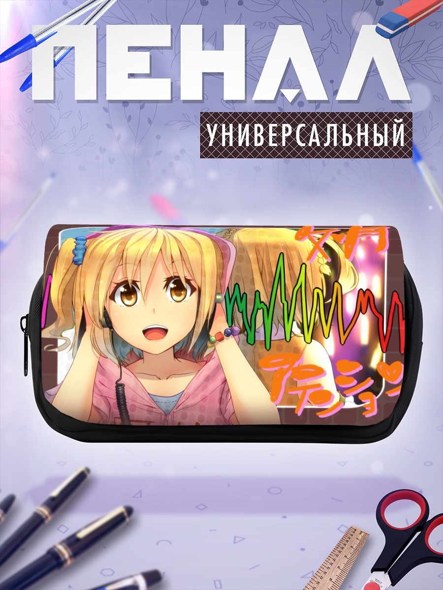 Пенал-косметичка Мику Хацунэ в наушниках