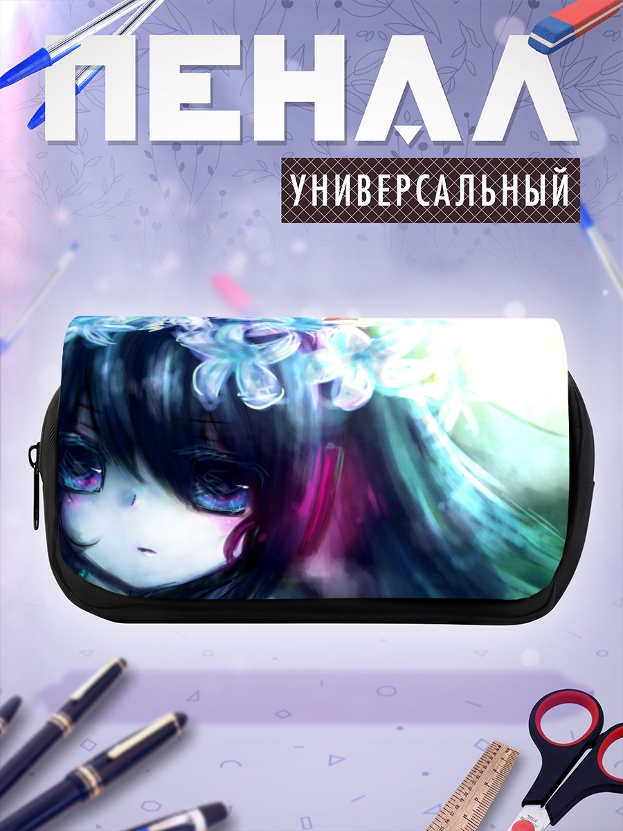 Пенал-косметичка Мику Хацунэ в цветах
