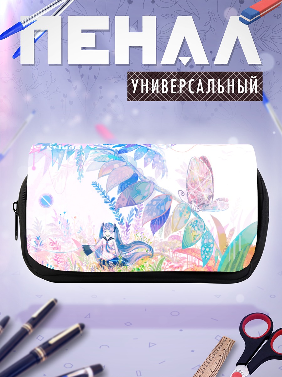 Пенал-косметичка Мику Хацунэ в цветах