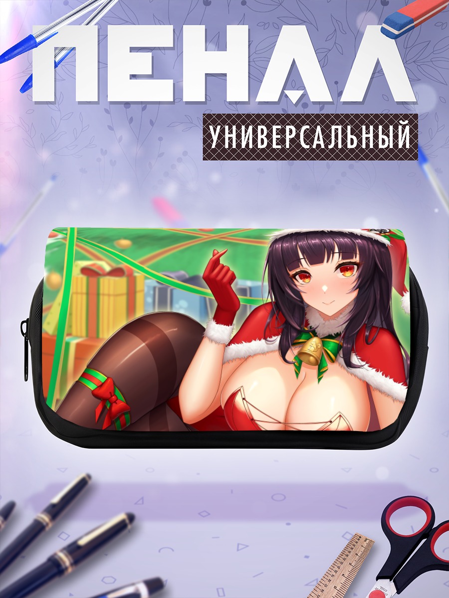Пенал-косметичка Девушка в новогоднем наряде