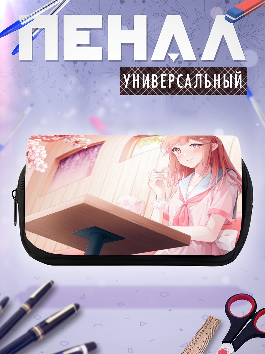 Пенал-косметичка Девушка в сакуре