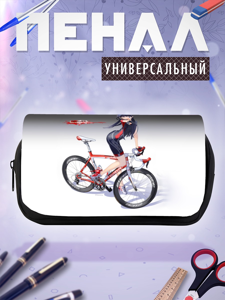 Пенал-косметичка Девушка на велосипеде