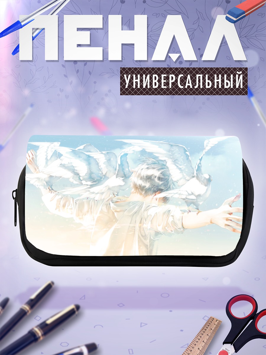 Пенал-косметичка Парень и птицы