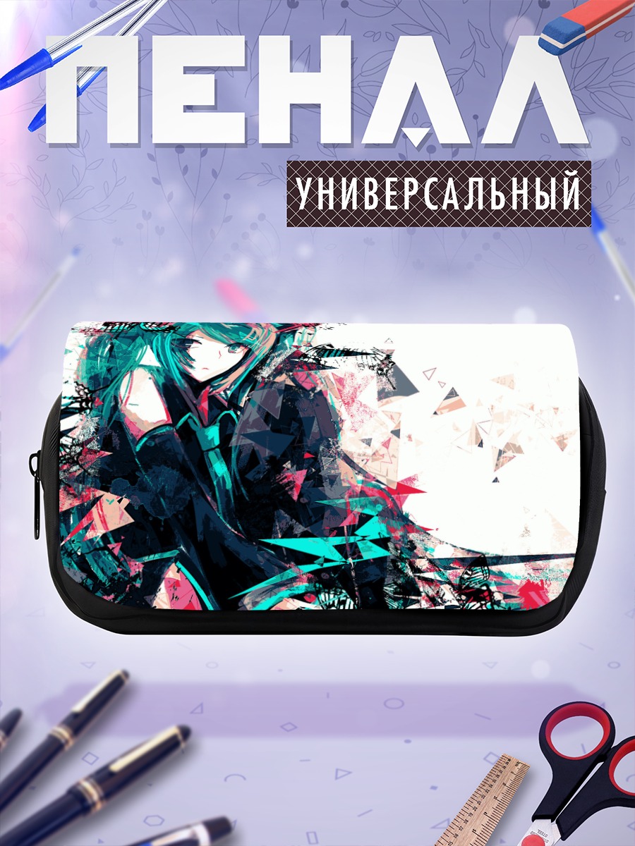 Пенал-косметичка Мику Хацунэ в осколках