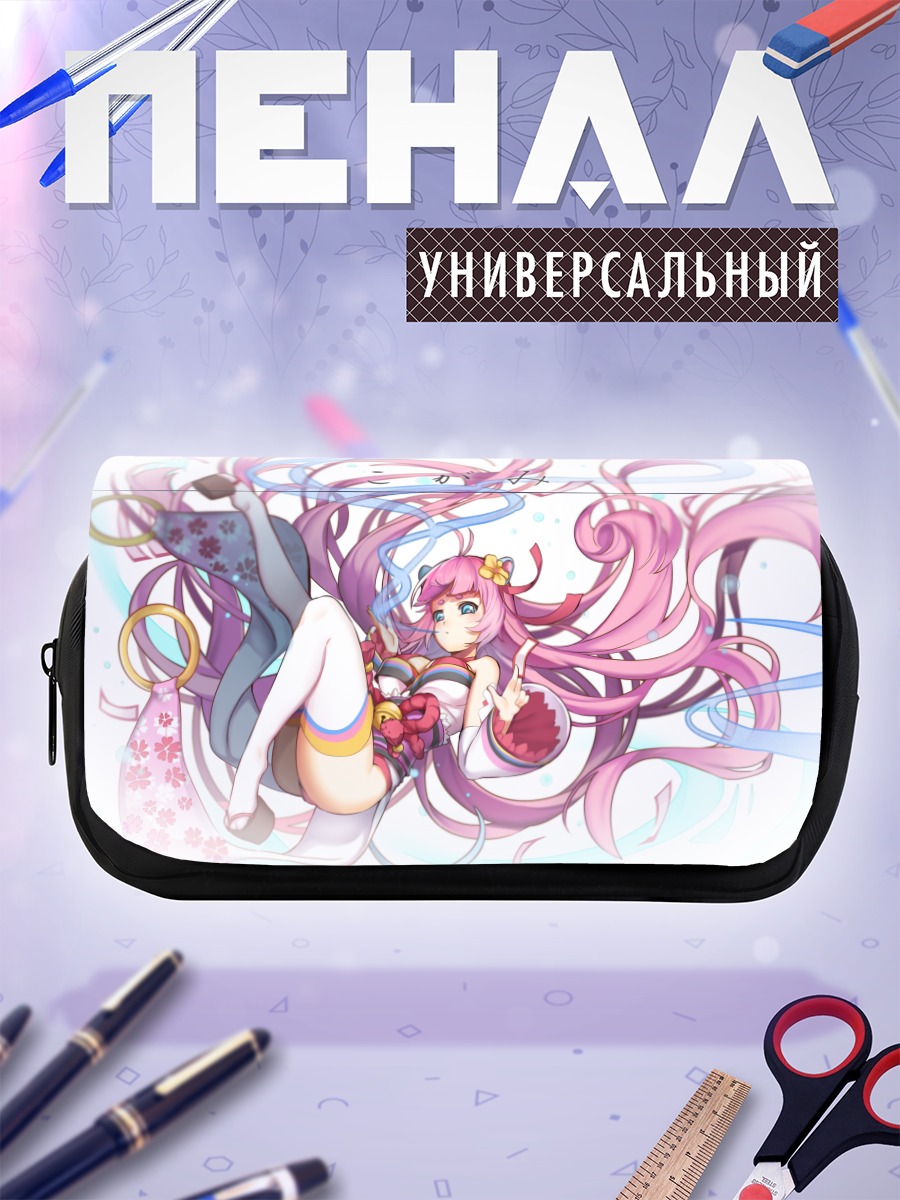 Пенал-косметичка Мику Хацунэ в цветах
