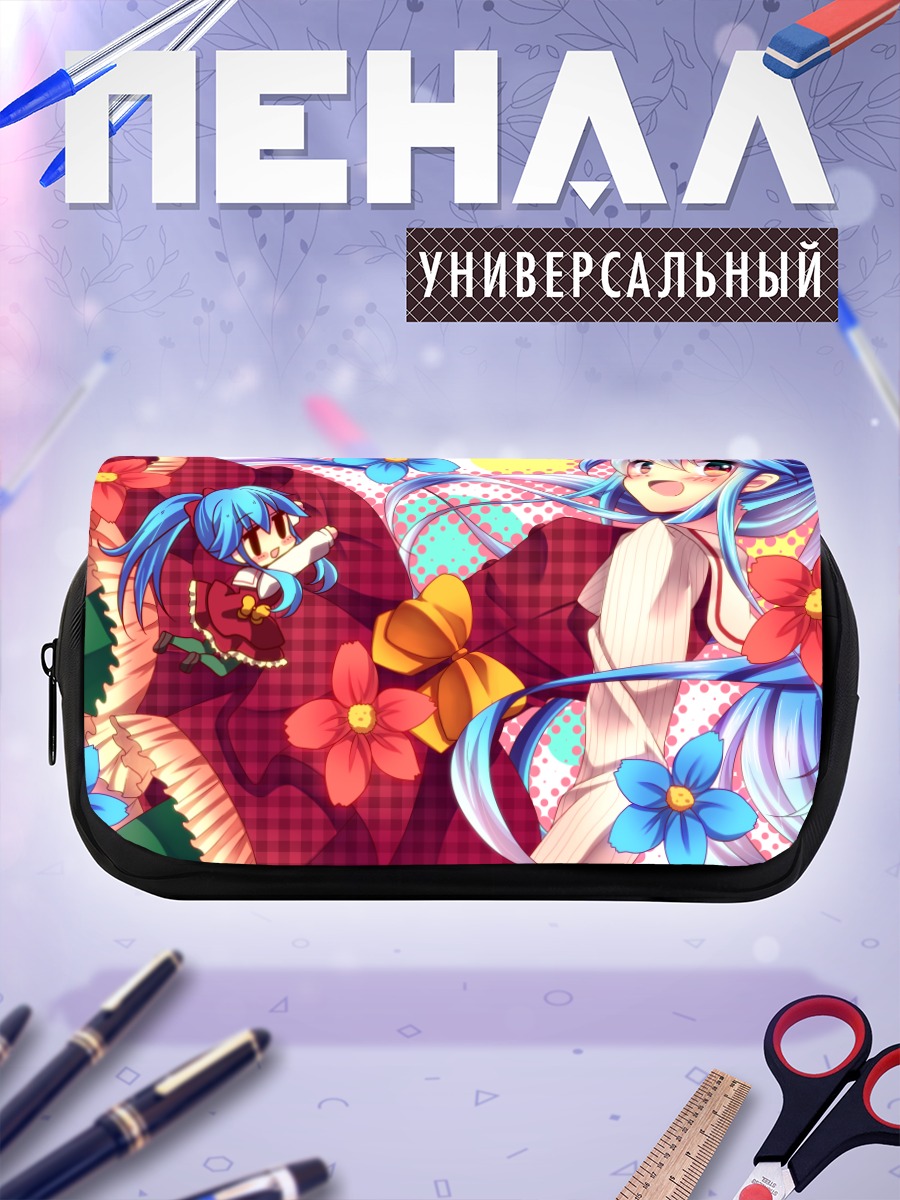 Пенал-косметичка Мику Хацунэ в цветах