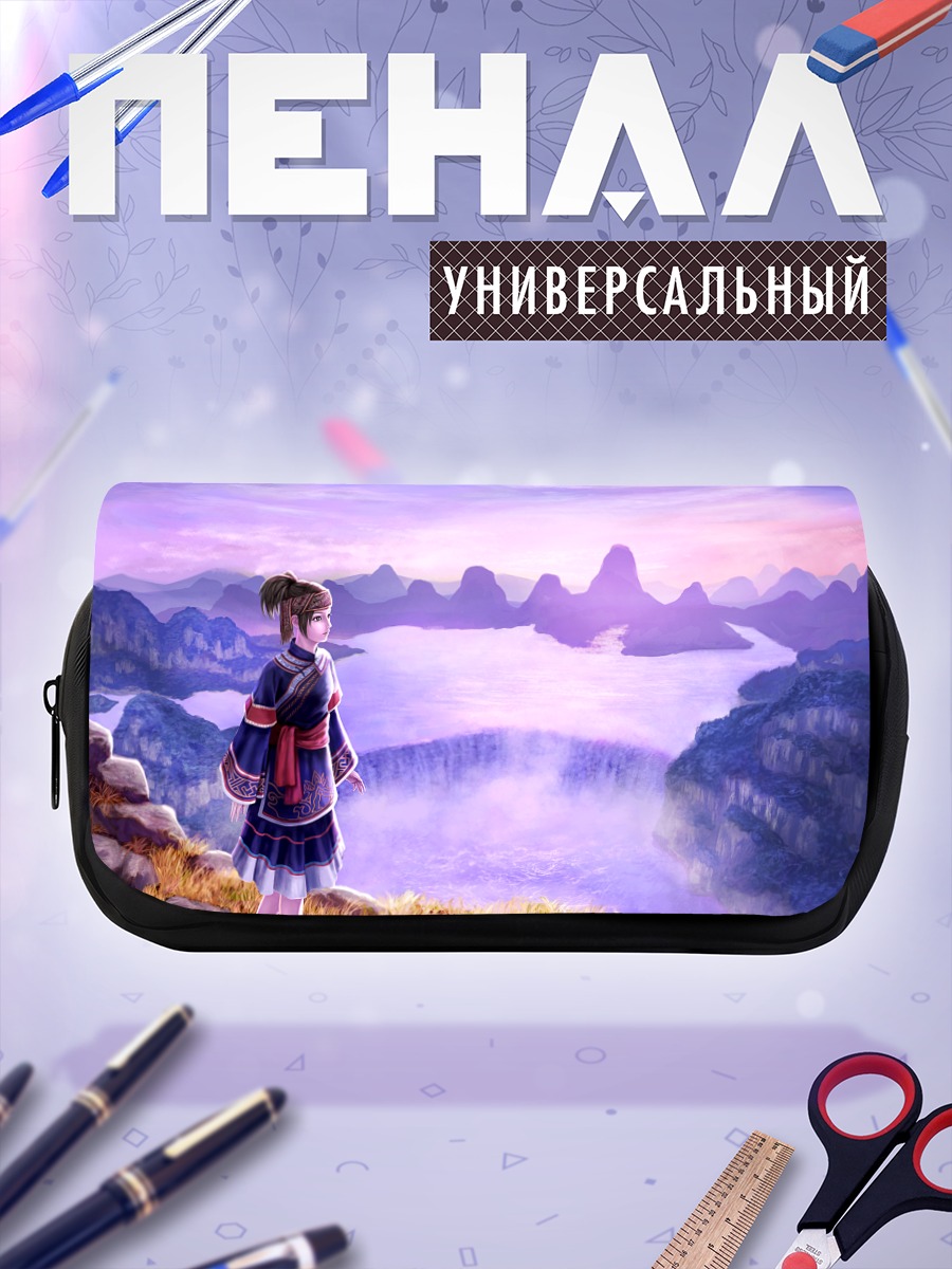 Пенал-косметичка Девушка у водопада
