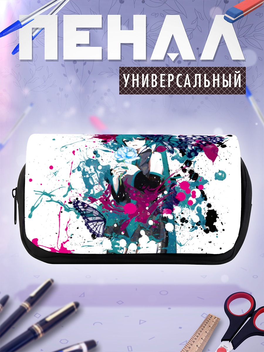 Пенал-косметичка Мику Хацунэ в брызгах