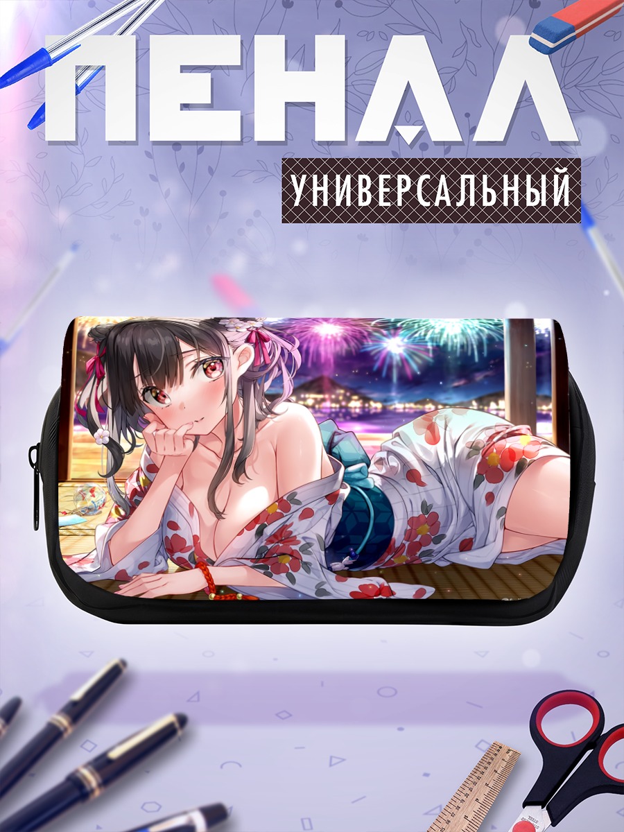 Пенал-косметичка Девушка с фейерверками