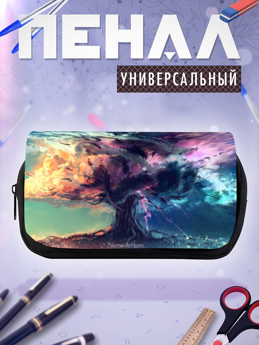 Пенал-косметичка Дерево под дождем