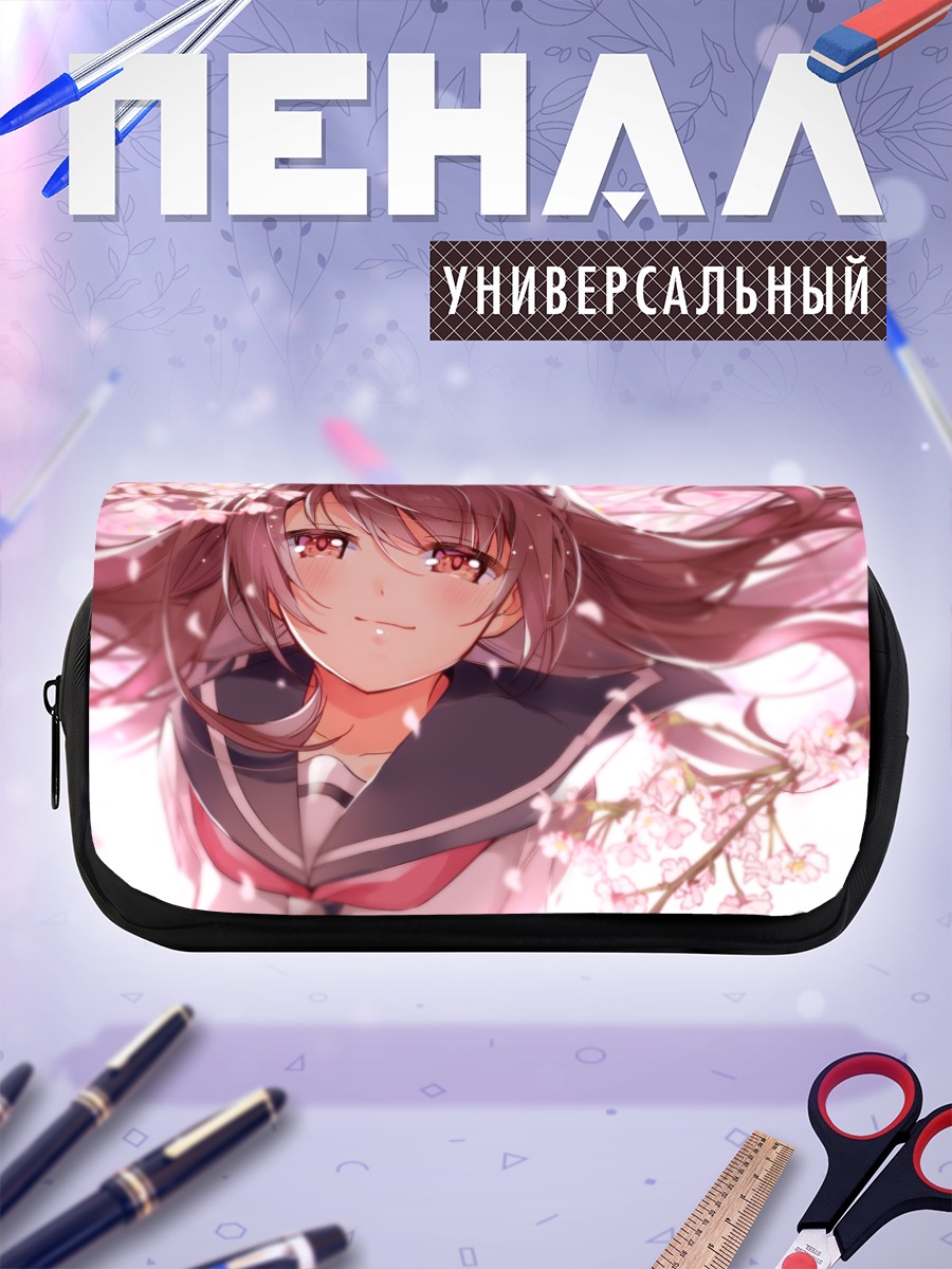 Пенал-косметичка Девушка в сакуре