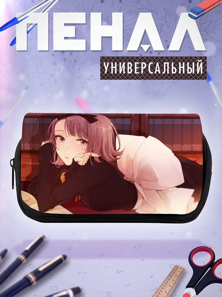 Пенал-косметичка Девушка с бантом