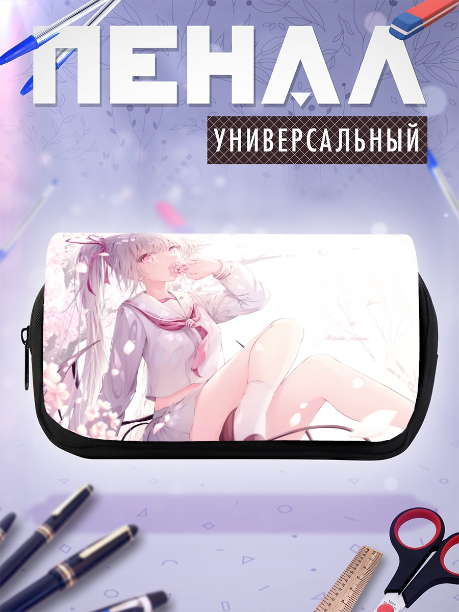 Пенал-косметичка Девушка в сакуре