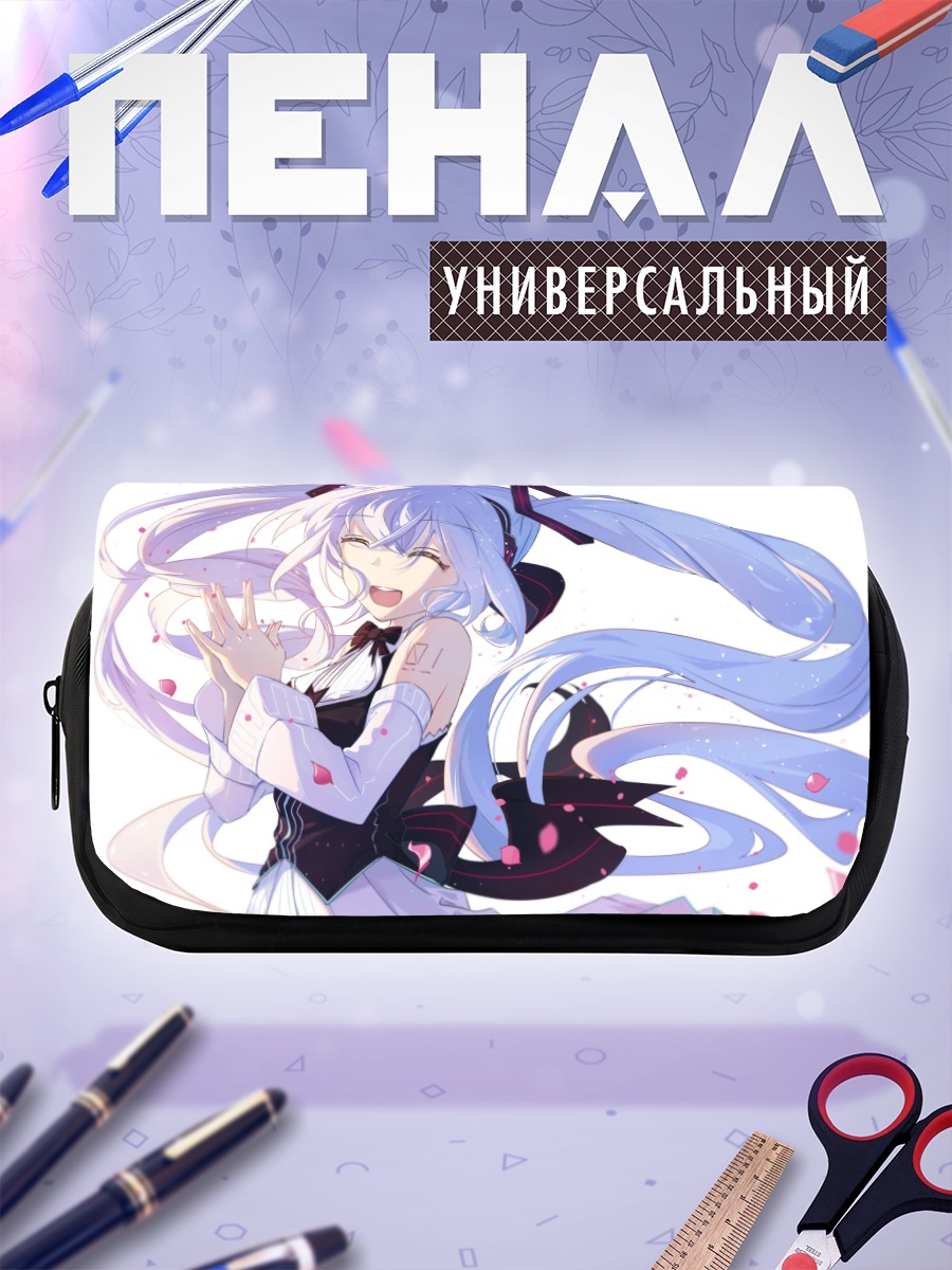 Пенал-косметичка Мику Хацунэ в лепестках