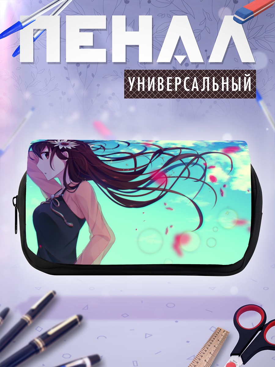 Пенал-косметичка Мику Хацунэ в цветах