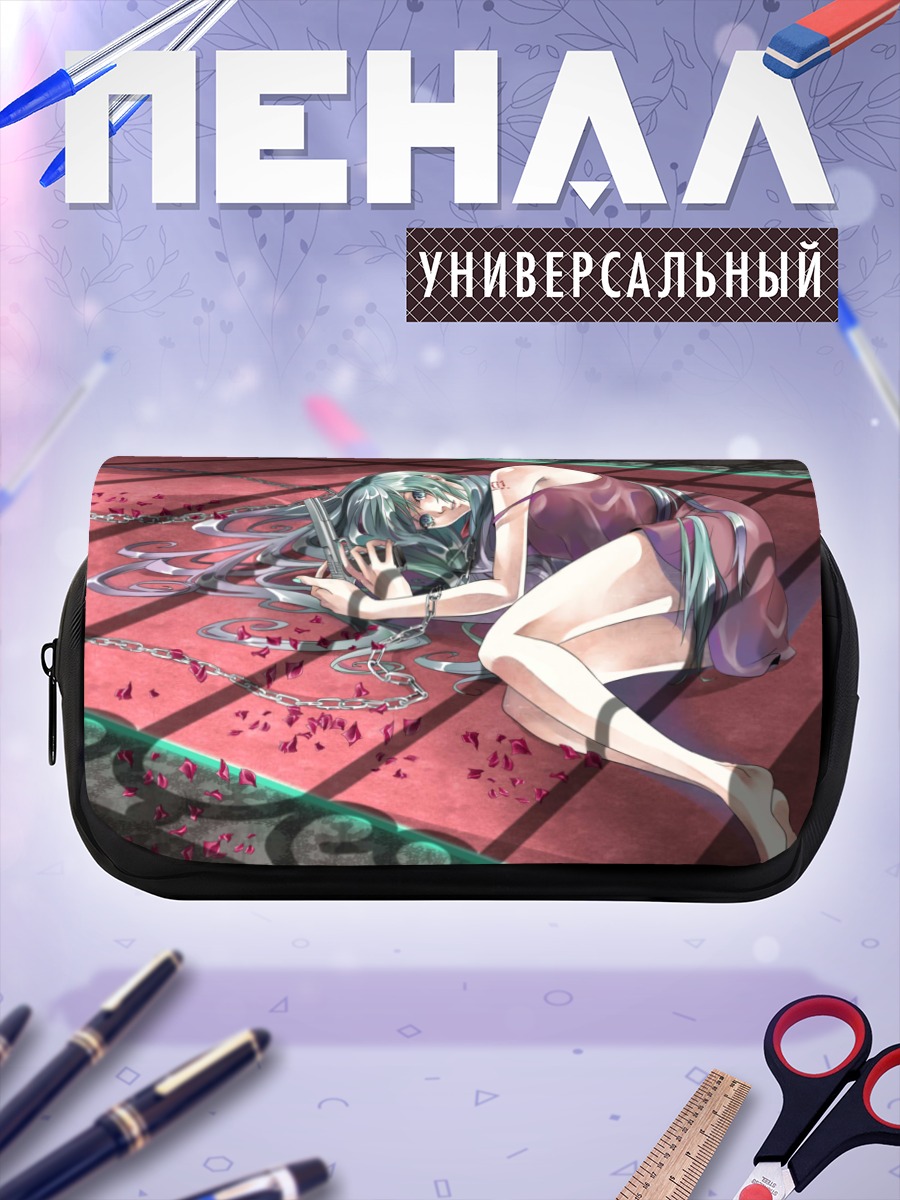 Пенал-косметичка Мику Хацунэ в лепестках