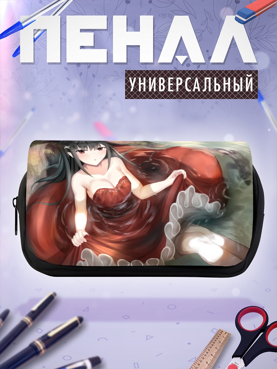 Пенал-косметичка Девушка в красном платье