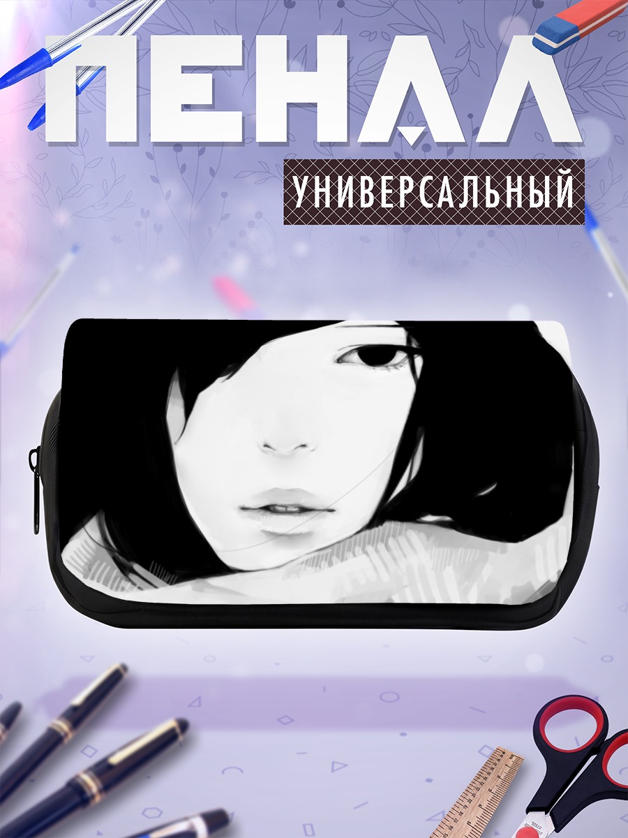 Пенал-косметичка Девушка в шарфе