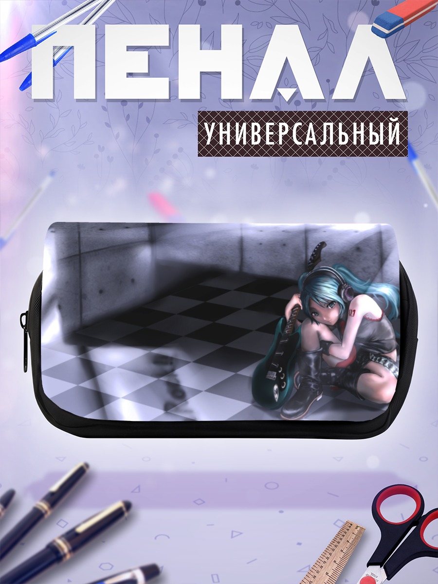 Пенал-косметичка Мику Хацунэ с гитарой