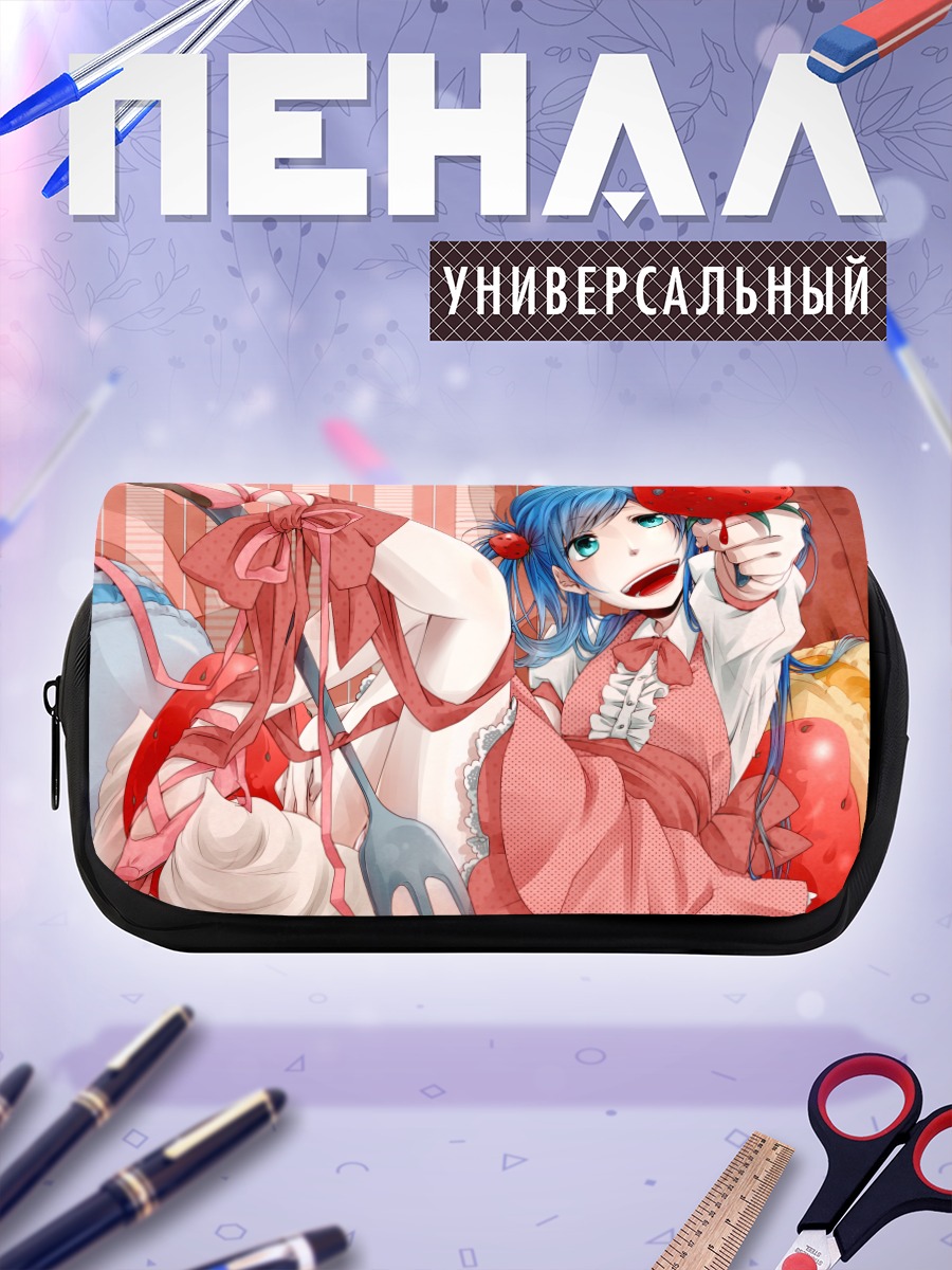 Пенал-косметичка Мику Хацунэ с клубникой