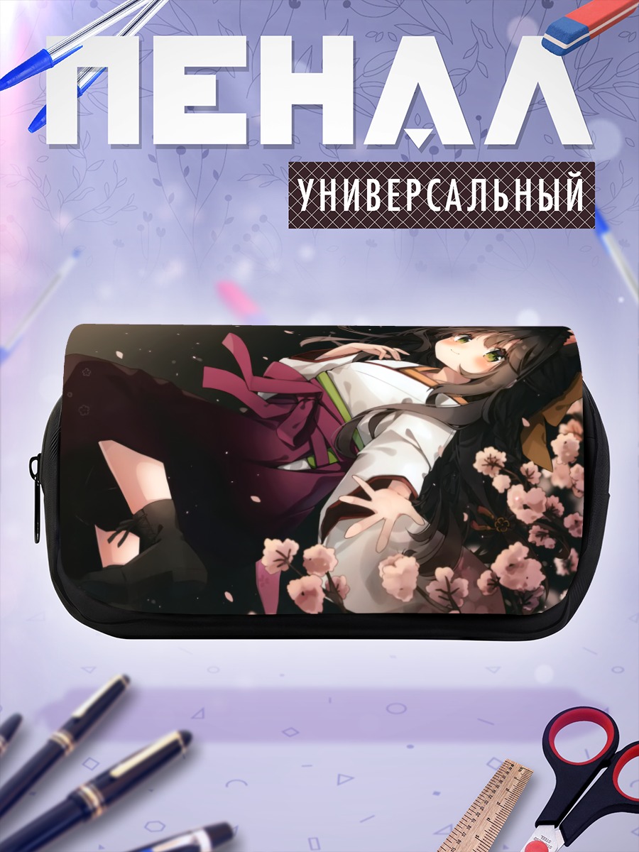 Пенал-косметичка Девочка-кошка в цветах