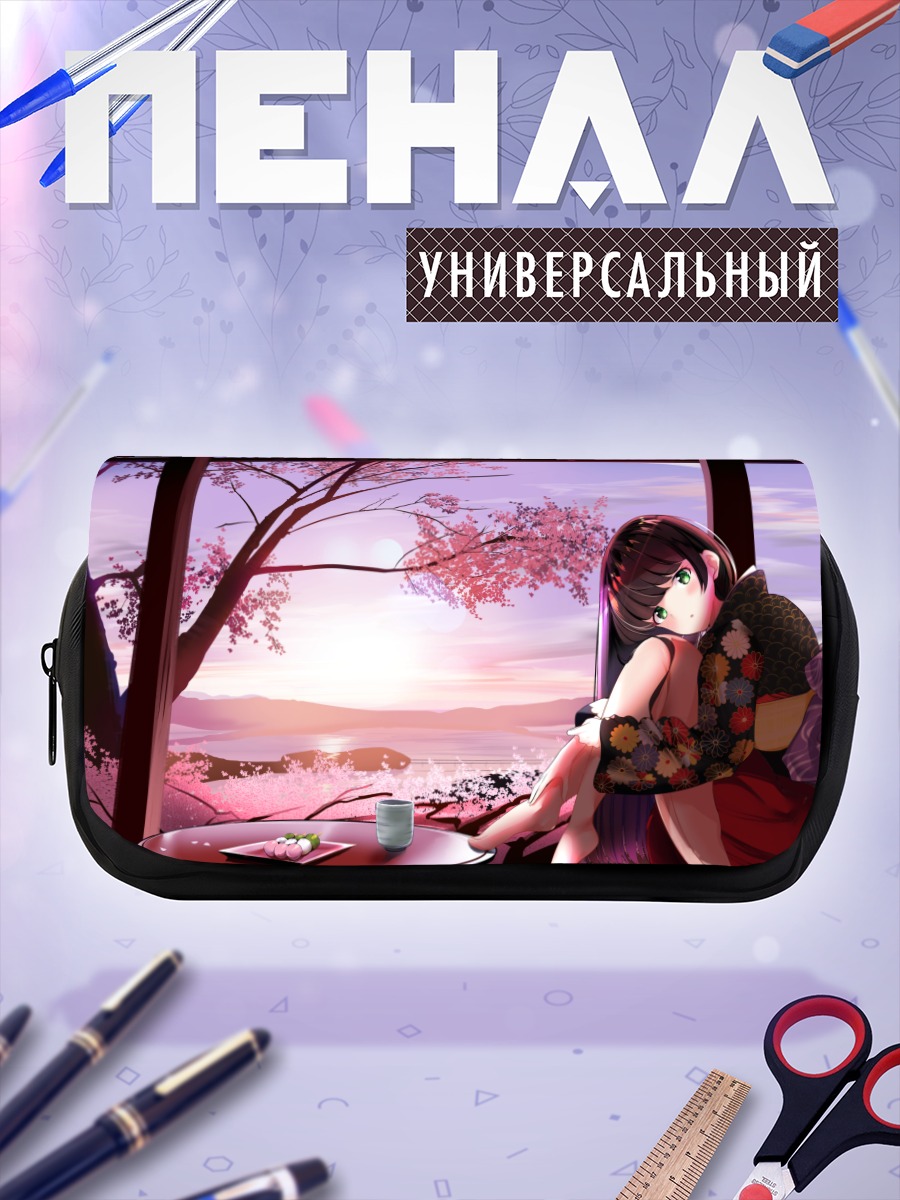 Пенал-косметичка Девушка в сакуре