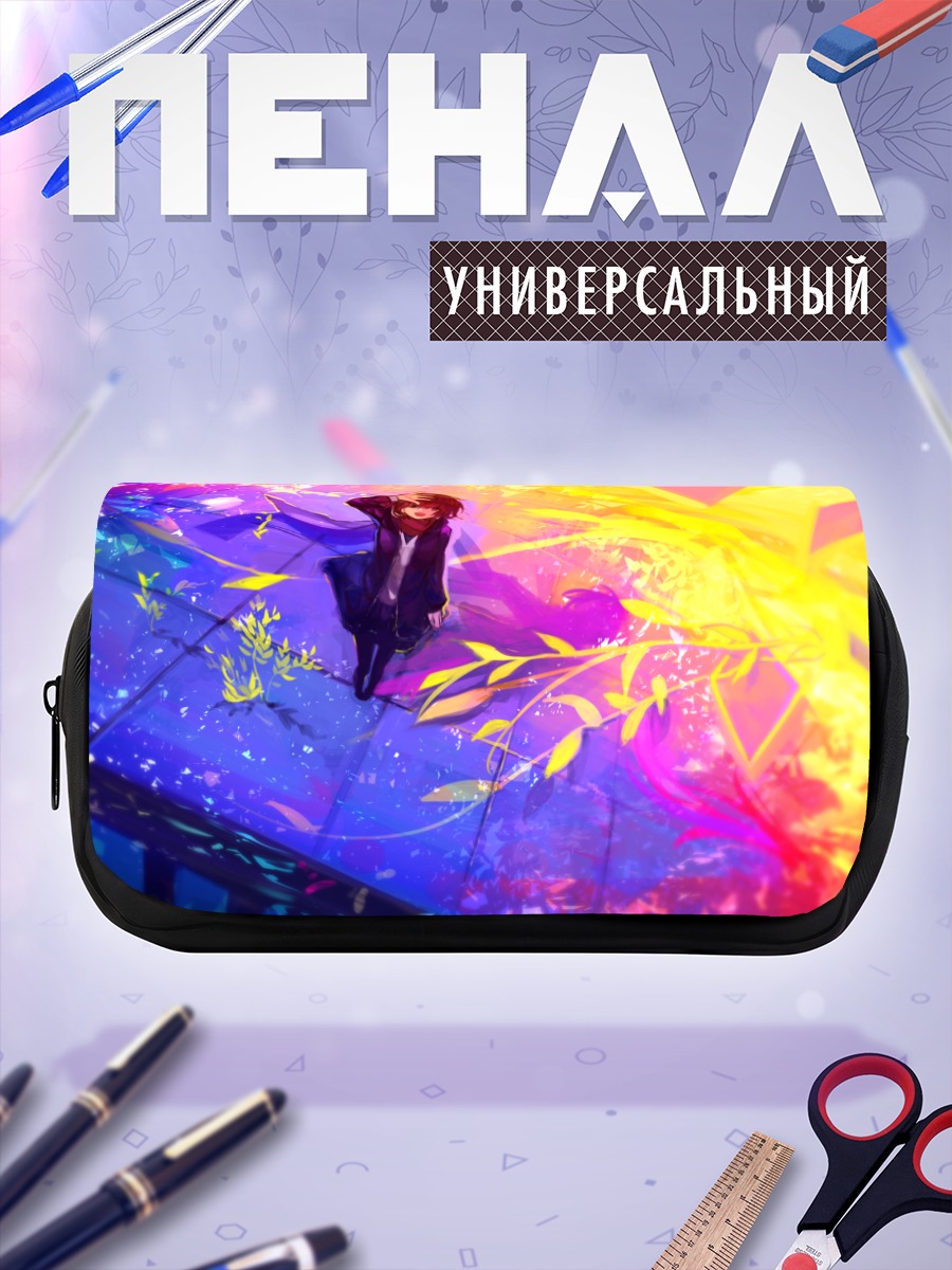 Пенал-косметичка Девушка в шарфе