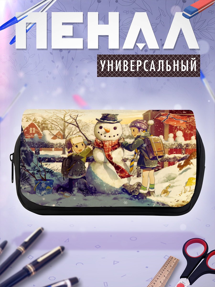 Пенал-косметичка Зимний снеговик
