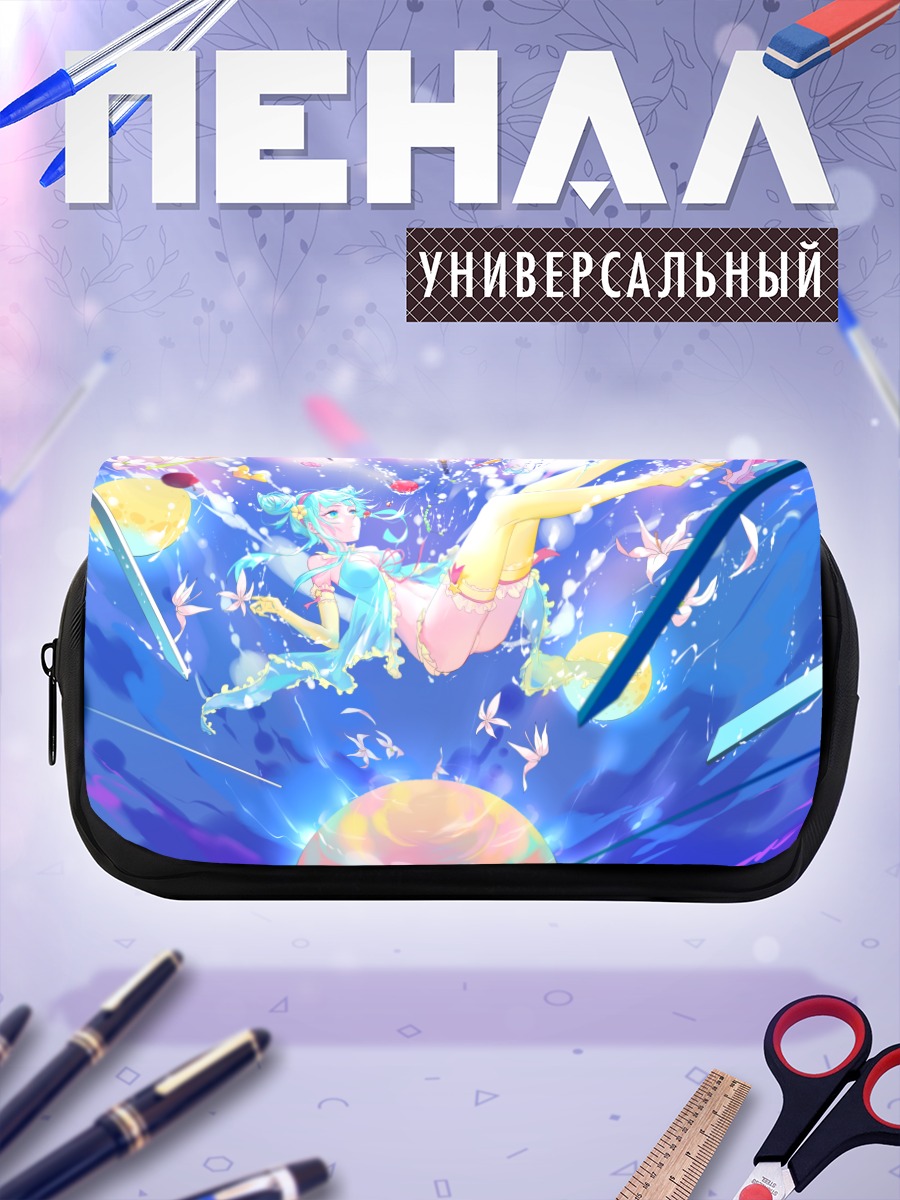 Пенал-косметичка Аниме девушка в цветах