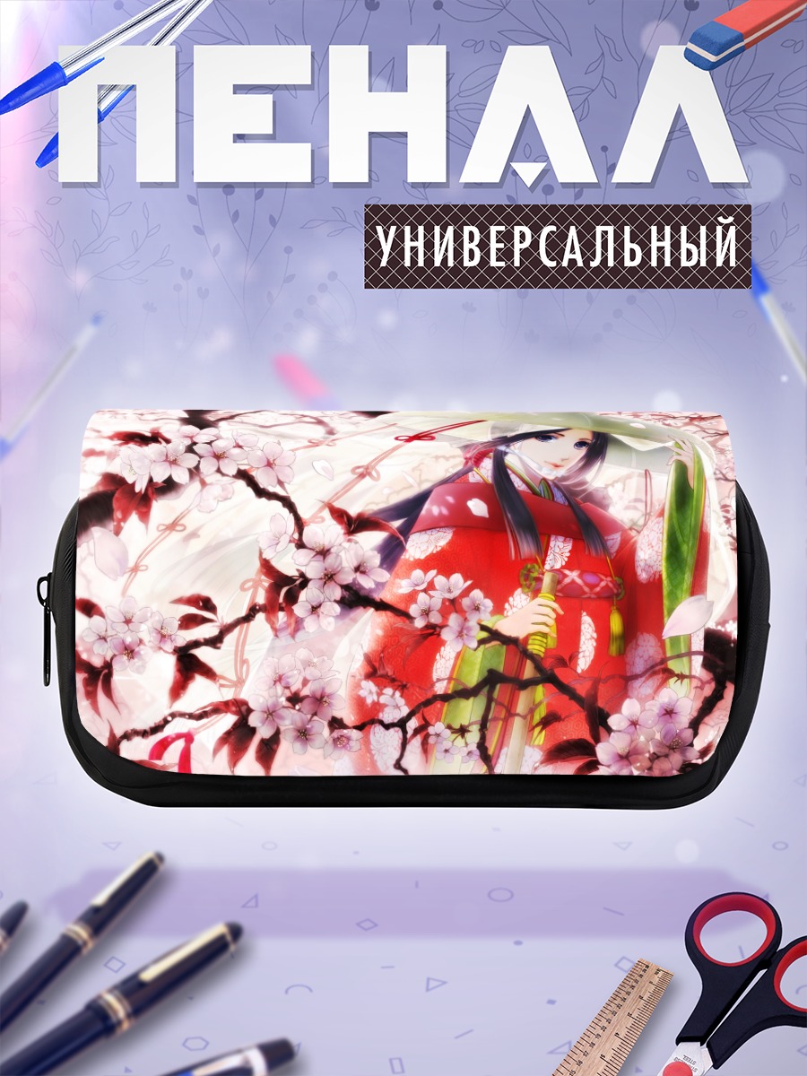 Пенал-косметичка Девушка в сакуре